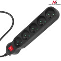 Listwa zasilająca Maclean, przedłużacz 5 gniazd, z wyłącznikiem, czarny, 2300W, 5m, MCE185