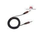 Przewód Maclean, Jack 3.5mm, Płaski, Metalowy wtyk, 2m, Czarny, MCTV-695 B