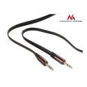 Przewód Maclean, Jack 3.5mm, Płaski, Metalowy wtyk, 2m, Czarny, MCTV-695 B