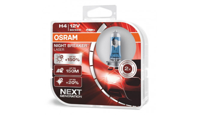 Żarówki halogenowe osram h4 12v 60/55w p43t night breaker laser +150% /2 szt./