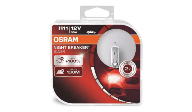 Osram H11 12V 55W PGJ19-2 Night Breaker Silver+100% halogeenpirnid 2 tk