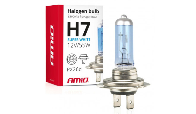 Żarówka halogenowa h7 12v 55w filtr uv (e4) super white amio-01157