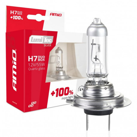 Żarówki halogeen h7 12v 55w lumitec hõbedane +100% duo amio-01403