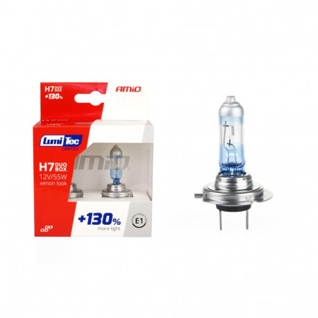 Żarówki halogenowe h7 12v 55w lumitec limited +130% duo amio-01406