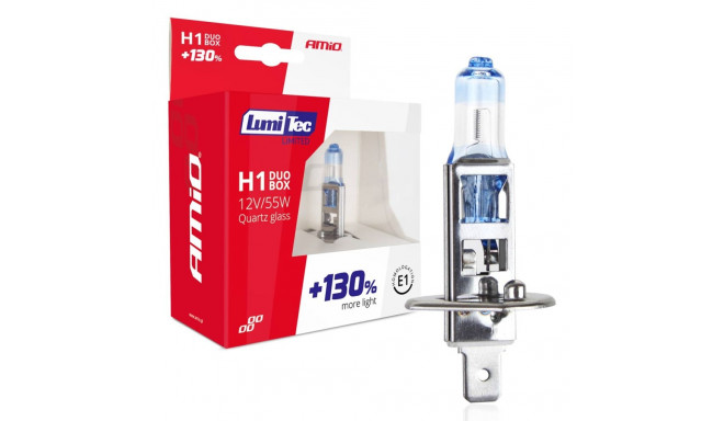 Żarówki halogeen h1 12v 55w lumitec limited +130% duo amio-01404