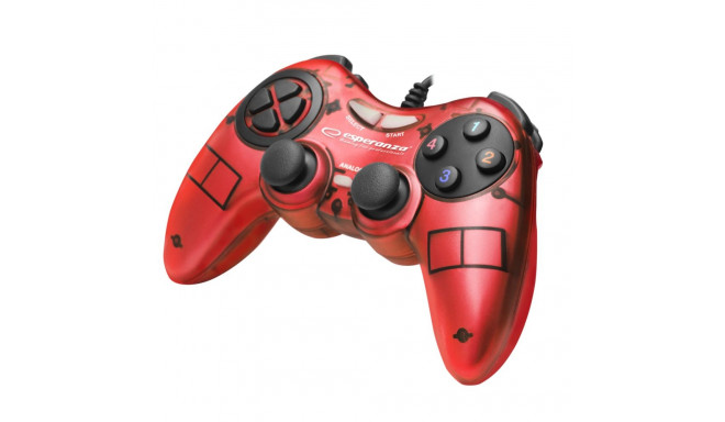 EGG105R Gamepad PC USB Fighter punane Esperanza