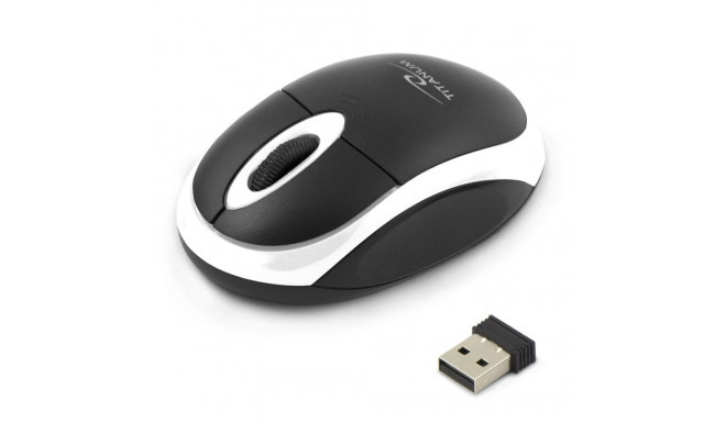 TM116W juhtmevaba 2.4GHz 3D optiline USB Vulture must-valge hiir