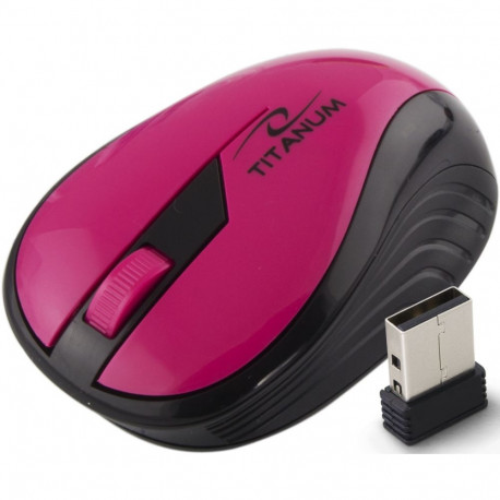 TM114P Mysz bezprzewodowa 2.4GHz 3D optyczna USB Rainbow różowa