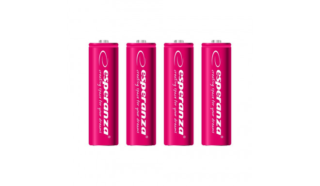 EZA104R Ni-Mh AA 2000mAh akud 4 tk punane Esperanza