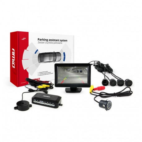 Parkimisandurite komplekt tft01 4,3" kaamera hd-308-led 4 musta andurit