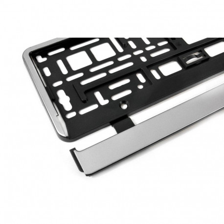 Elastne hõbedane numbrimärgi raam amio-01163