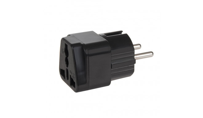 MCE155 46974 Adapter gniazdo UK na wtyk EU uniwersalny czarny