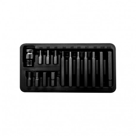 10 mm otsikute komplekt, hex4-hex12, l=30/75 mm, 15 tk proline