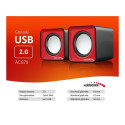 AC870 R 43397 Głośniki komputerowe 6W USB Red&Black