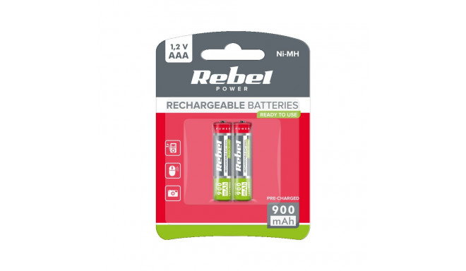 Akupatareid REBEL HR03 900 mAh Ni-MH 2tk/blisterpakendis