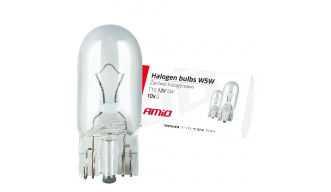 Halogeenpirnid w5w t10 5w w2.1x9.5d 12v 10tk (e8) amio-01483