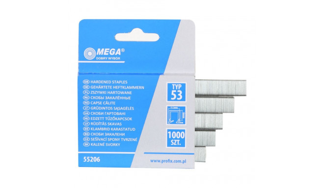 Zszywki 10 mm, pakend 1000 tk, tüüp 53
