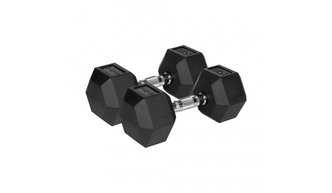 Hantle żeliwne gumowane HEX 2x15 kg REBEL ACTIVE