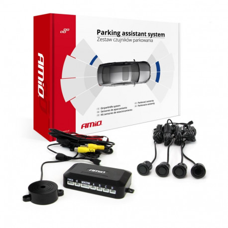 kuldne parkimisandurite komplekt kaamera ja lcd-ekraaniga 18mm amio-02992