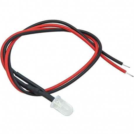 4607# diood led 5 mm sinine 12v juhtmega 20cm (10 tk.)