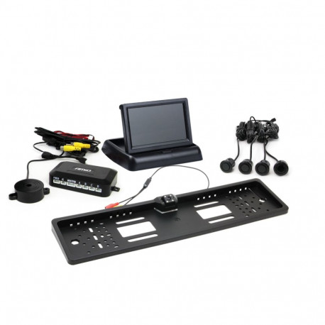 Parkimisandurite komplekt tft02 4,3" kaamera hd-402-led 4 musta andurit "kuld"