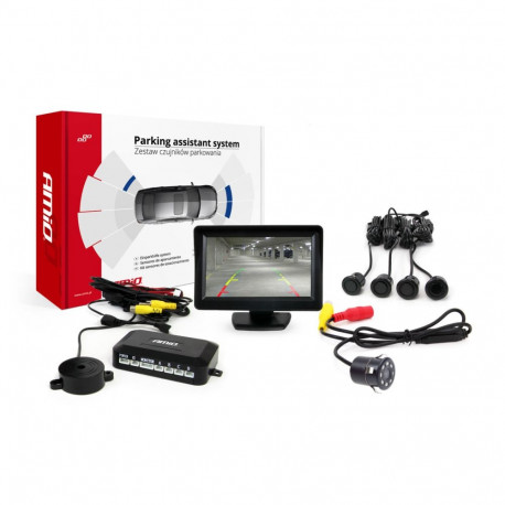 Parkimisandurite komplekt tft01 4,3" kaamera hd-307-ir 4 musta andurit "kuld"
