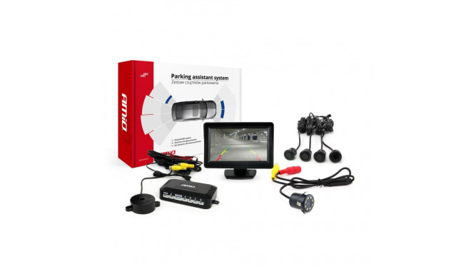 Parkimisandurite komplekt tft01 4,3" kaamera hd-308-led 4 musta andurit "kuld"