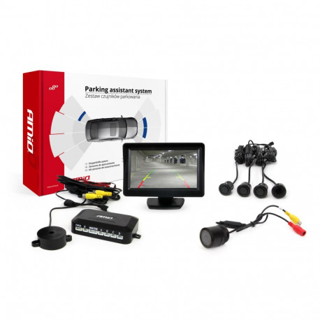 Parkimisandurite komplekt tft01 4,3" koos hd-301-ir kaameraga, 4 musta andurit "kuld"