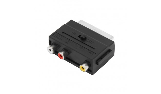 3300# SCART-pistikuga jagaja - 3 RCA-pesa + lüliti