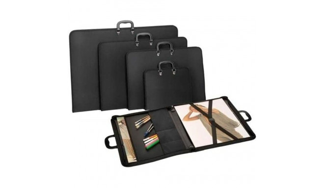 Zippered document holder Carchivo Embossed Black polypropylene 50 x 70 cm