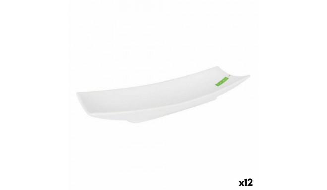 Tray La Mediterránea Yummy Porcelain White 35,3 x 12 x 5 cm (12 Units) (35,3 x 12 x 5 cm)