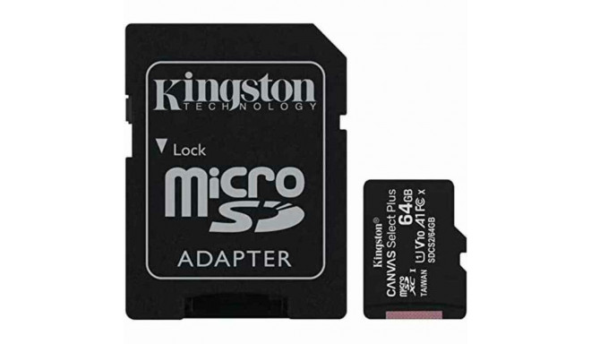 Mikro SD Atmiņas karte ar Adapteri Kingston Canvas Select Plus 64 GB