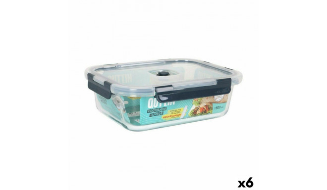 Hermetic Lunch Box Quttin   Rectangular 1,5 L 23 x 17,8 x 7,6 cm (6 Units)