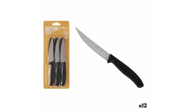Gaļas Nažu Komplekts Quttin Melns Sudrabains 6 Daudzums (12 gb.)