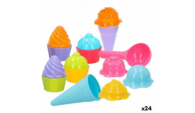 Beach toys set Colorbaby 15 Pieces Moulds Ice cream Cupcake (24 Units)