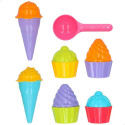 Beach toys set Colorbaby 15 Pieces Moulds Ice cream Cupcake (24 Units)