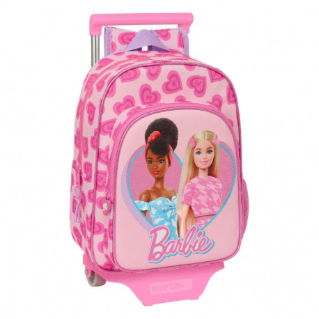 Ratastega koolikott Barbie Love Roosa 26 x 34 x 11 cm