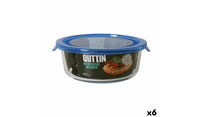 Round Lunch Box with Lid Quttin   Blue 900 ml (6 Units)