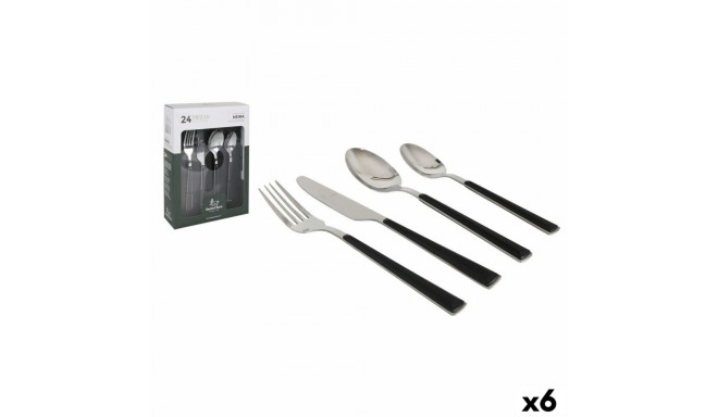 Cutlery Set Santa Clara Neira Steel 24 Pieces (6 Units)