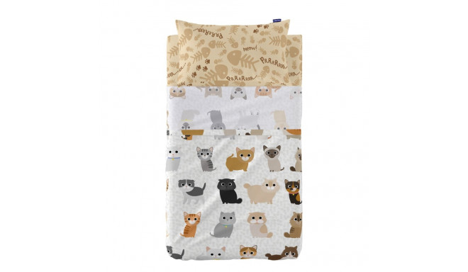 Bedding set HappyFriday Mr Fox Cats Multicolour Baby Crib 2 Pieces