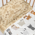 Bedding set HappyFriday Mr Fox Cats Multicolour Baby Crib 2 Pieces