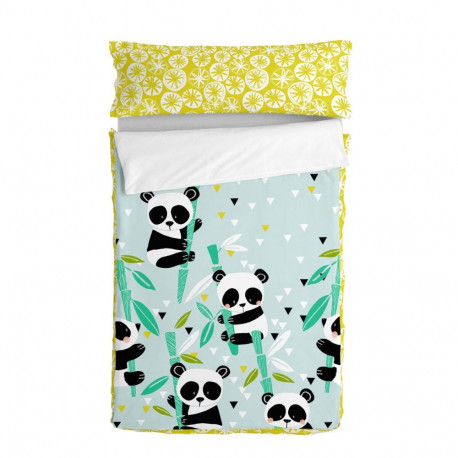 Tõmblukuga Tepitud Voodipesu HappyFriday Moshi Moshi Panda Garden Blue Sinine 42 x 20 x 50 cm