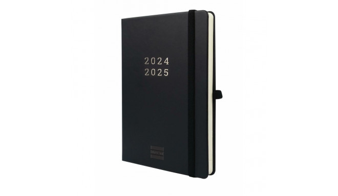 Diary Finocam Minimal Black A5 14 x 19 cm 2024-2025