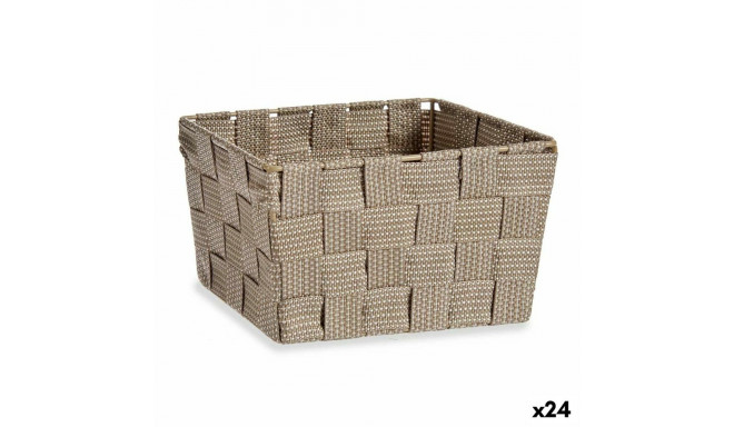 Basket Kipit A3-6878 Brown Cloth 15 x 11 x 20 cm Braiding (24 Units)