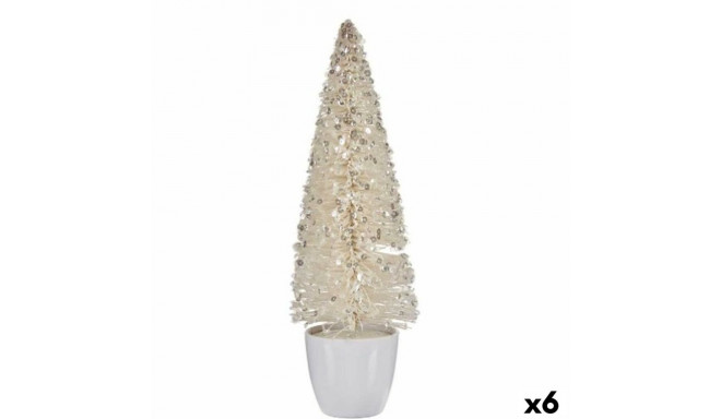 Decorative Figure Christmas Tree White Plastic 10 x 33 x 10 cm (6 Units)