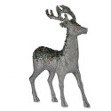 Decorative Figure Christmas Reindeer Silver Plastic 15 x 45 x 30 cm (2 Units)