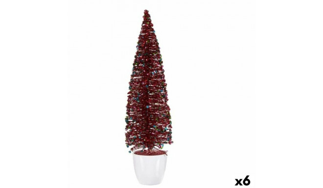 Dekoratiivkuju Jõulupuu Sinine Fuksiaroosa Plastmass 10 x 38 x 10 cm (6 Ühikut)