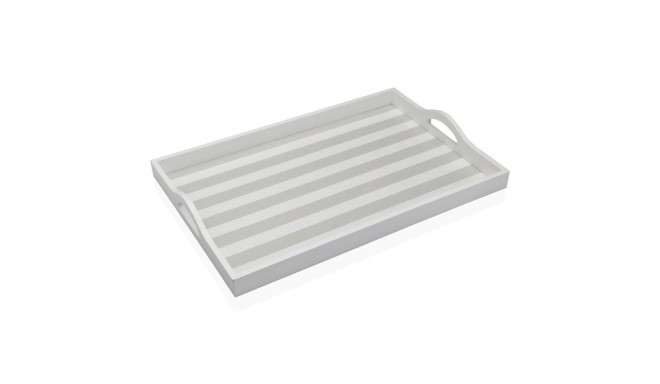 Tray Versa Grey MDF Wood 30 x 5 x 45 cm Stripes