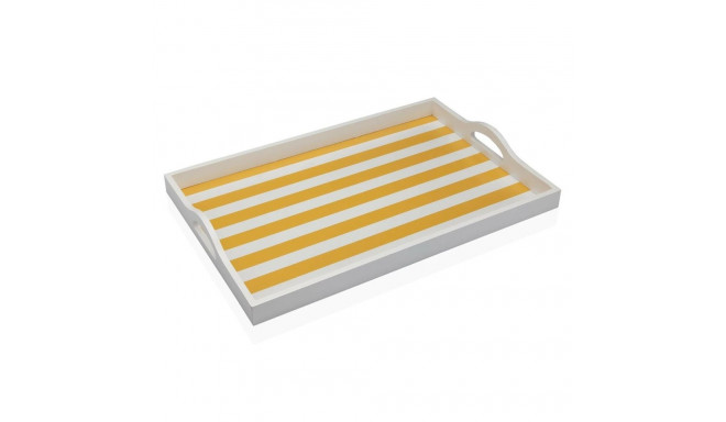 Tray Versa Yellow MDF Wood 30 x 5 x 45 cm Stripes