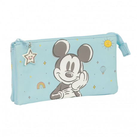 Kolme tõmblukuga pliiatsikarp Mickey Mouse Clubhouse Baby Helesinine 22 x 12 x 3 cm
